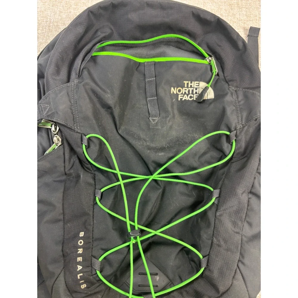 The North Face Borealis Backpack Black Lime Green FlexVent Laptop Bag